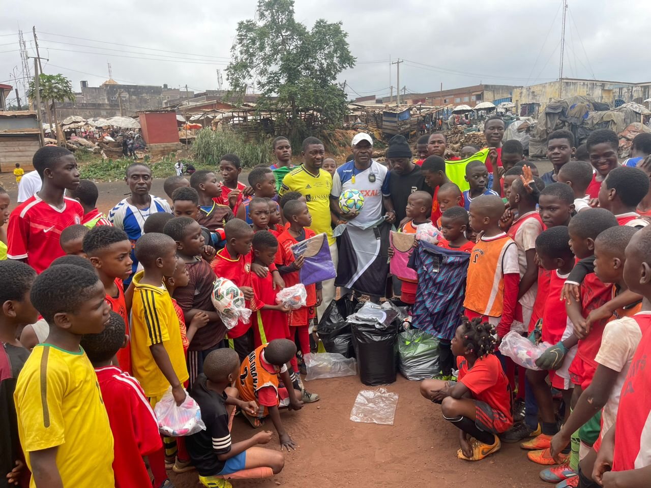 Kids gathering around